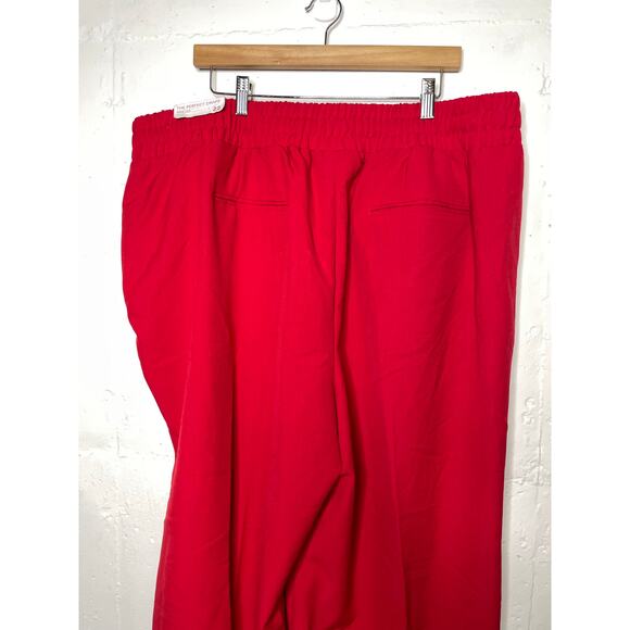 NEW Lane Bryant The Perfect Drape Wide Leg High Waist Pull On Red Pants Size 22 - Picture 6 of 6